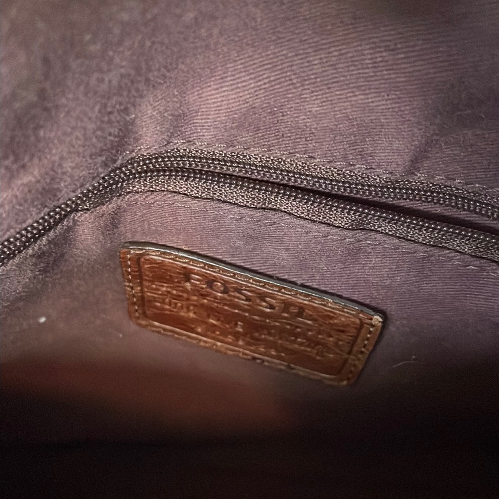 Fossil Brown Leather Shoulder Bag - Picture 2 of 5